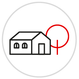 Pictogramme maison et arbre
